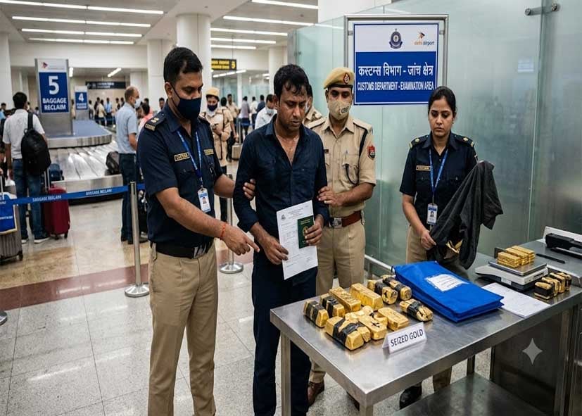 दिल्ली एयरपोर्ट पर 1.8 करोड़ का सोना जब्त, अंडरगारमेंट में छिपाकर ले जा रहा बांग्लादेशी नागरिक गिरफ्तार