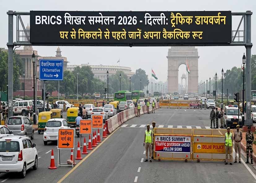 BRICS Summit 2026: दिल्ली में ट्रैफिक डायवर्जन, घर से निकलने से पहले जानें अपना वैकल्पिक रूट