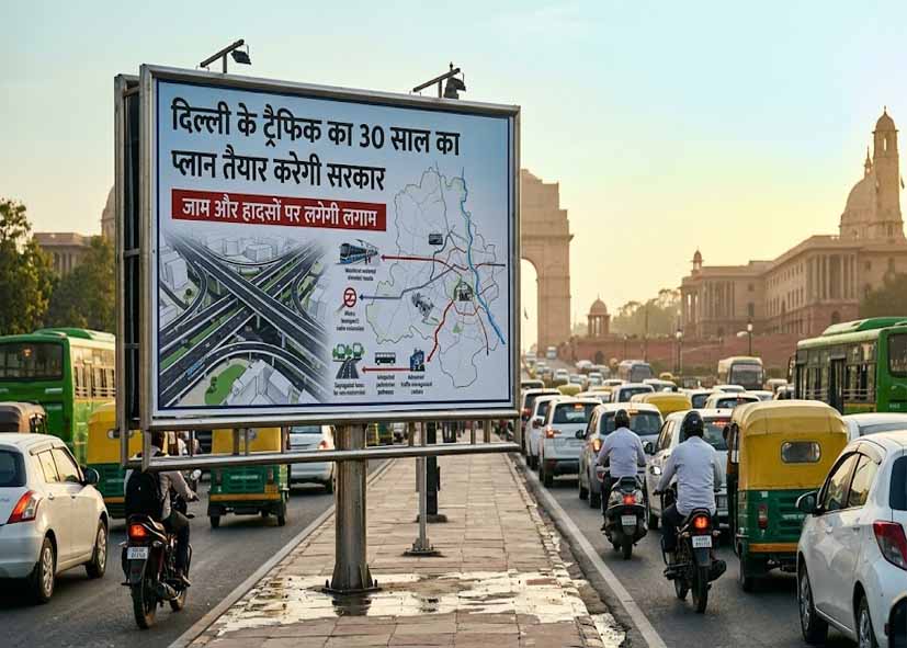 दिल्ली के ट्रैफिक का 30 साल का प्लान तैयार करेगी सरकार, जाम और हादसों पर लगेगी लगाम