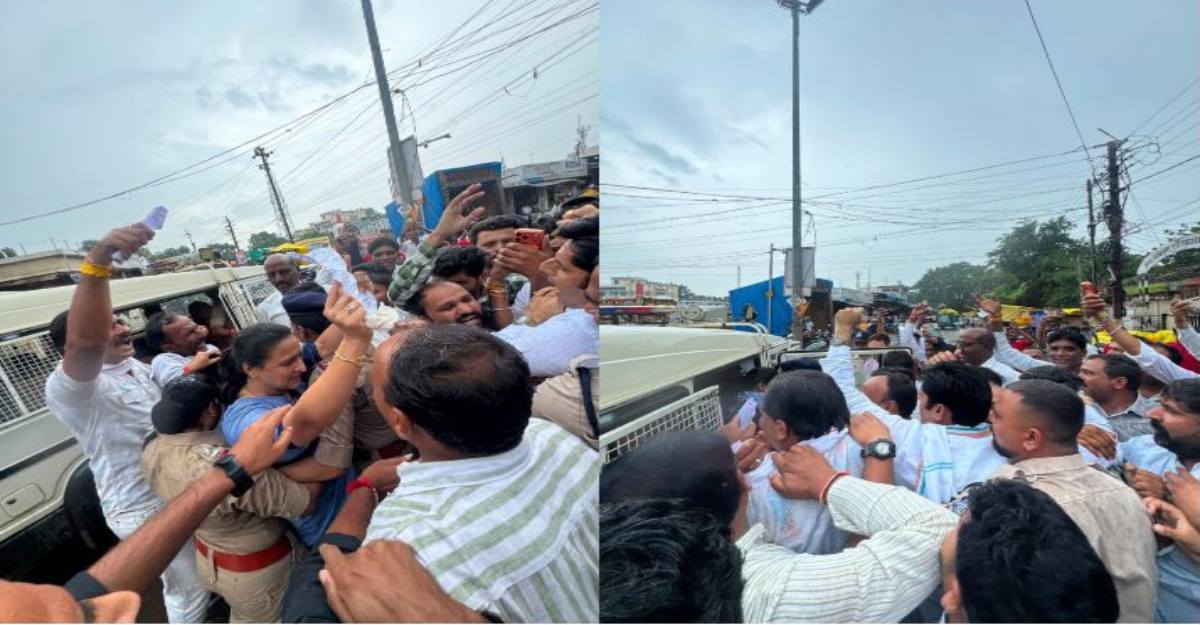 सीएम के पहुंचने से पहले कांग्रेस का विरोध प्रदर्शन फ्लॉपः जिलाध्यक्ष के निवास पर जुटे कार्यकर्ताओं को पुलिस ने वाहनों में भरकर किया रवाना