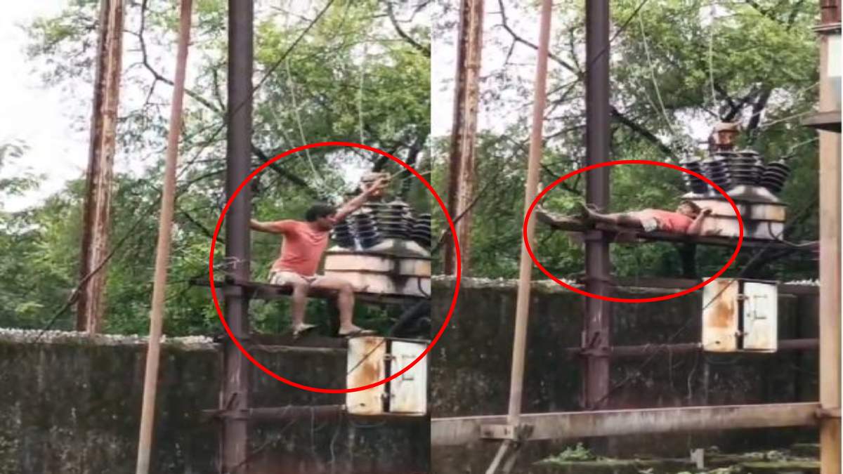 बिजली गुल होने पर शराबी का हाई- वोल्टेज ड्रामा: ट्रांसफॉर्मर पर चढ़ा युवक, कर्मचारियों से की गाली-गलौज, घंटों मचा बवाल