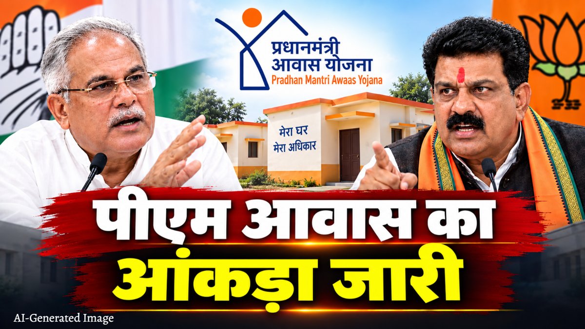 विजय शर्मा और भूपेश बघेल में बहस से पहले ही सामने आ गया PM आवास का आँकड़ा !