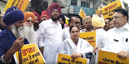 भाजपा सांसद तरुण चुघ के घर के बाहर AAP का जोरदार प्रदर्शन, भारी पुलिस बल तैनात; लुधियाना में भी भिड़े कार्यकर्ता