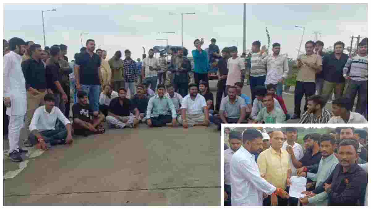 नर्मदापुरम में बदहाल सड़क पर ग्रामीणों का फूटा गुस्सा: भोपाल-बैतूल फोरलेन पर चक्काजाम; एंबुलेंस भी फंसी, आश्वासन के बाद खुला जाम