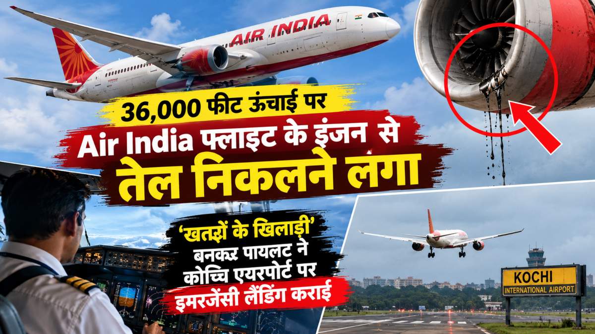 36,000 फीट ऊंचाई पर Air India फ्लाइट के इंजन से तेल निकलने लगा, मच गया हंगामा, ‘खतरों के खिलाड़ी’ बनकर पायलट ने इमरजेंसी लैंडिंग कराई