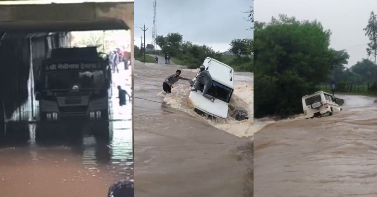 कमर तक पानी में बस बंद, उफनते नाले में बोलेरो! सतना में चालकों की सनक से बाल-बाल बचे यात्री