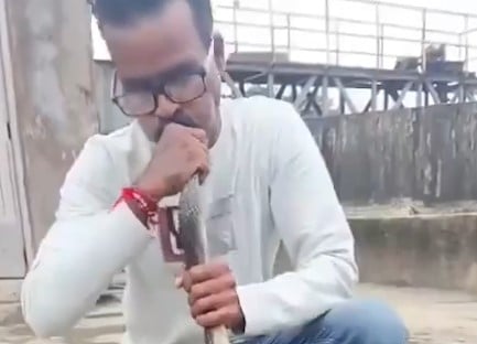 बेहोश सांप को स्नेक कैचर ने मुंह से दिया CPR, बची जान