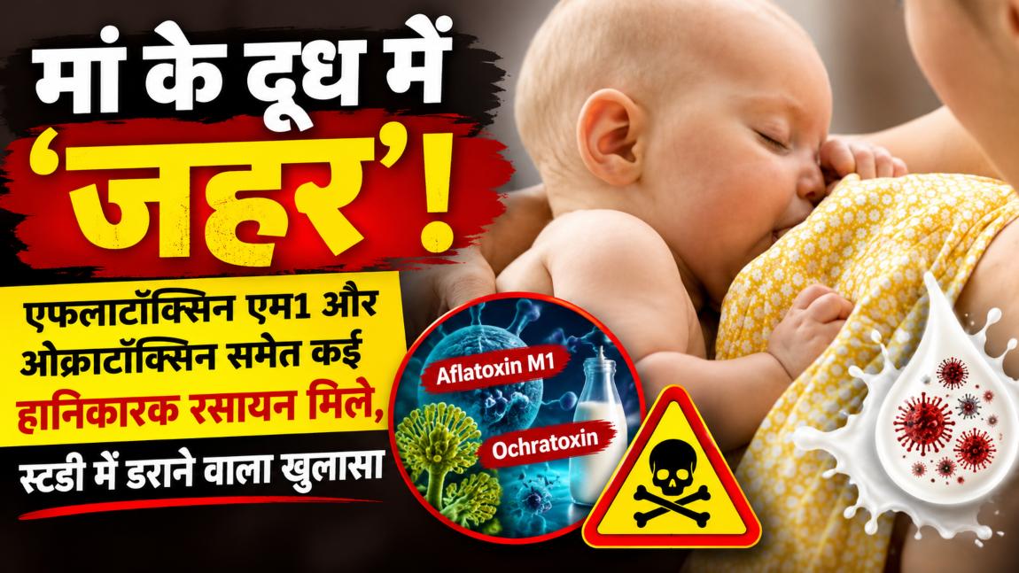 मां के दूध में ‘जहर’! स्टडी में डराने वाला खुलासा, दूध में  एफलाटॉक्सिन एम1 और ओक्राटॉक्सिन समेत कई हानिकारक रसायन मिले
