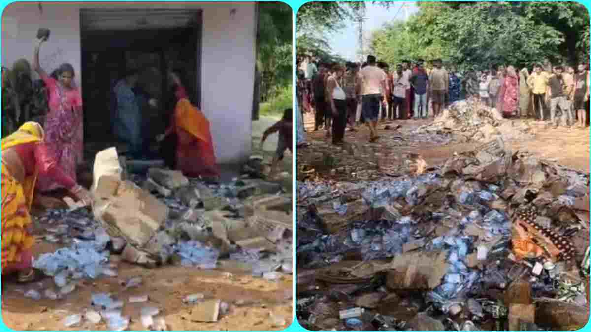 सागर की जहरीली शराब त्रासदी के बाद महिलाओं का गुस्सा फूटा! शिवपुरी में शराब दुकान पर बोला धावा, बोतलें बाहर फेंककर लगाई आग