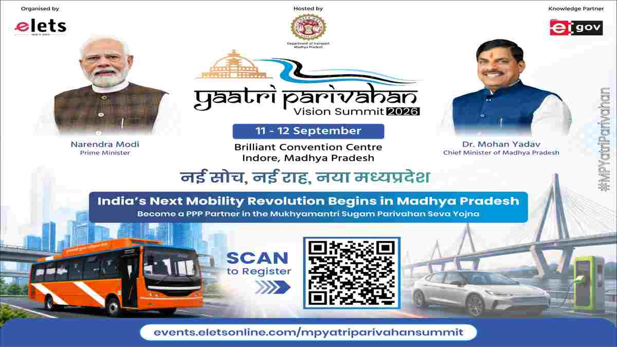 मध्यप्रदेश में मोबिलिटी क्रांति की शुरुआत: 11-12 सितंबर को इंदौर के ब्रिलियंट कन्वेंशन सेंटर में होगी यात्री परिवहन विजन समिट 2026