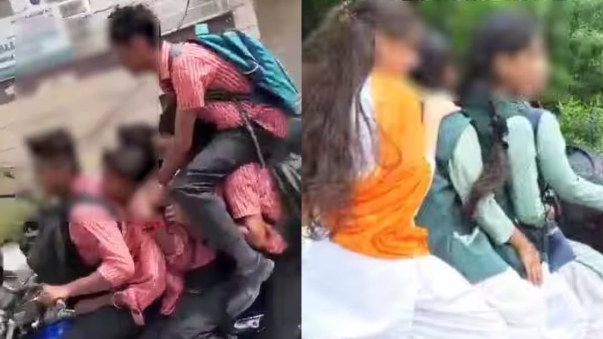 मेरठ में बाइक पर 6 छात्र, स्कूटी पर 4 छात्राएं; वीडियो वायरल हुआ तो 25 हजार का जुर्माना