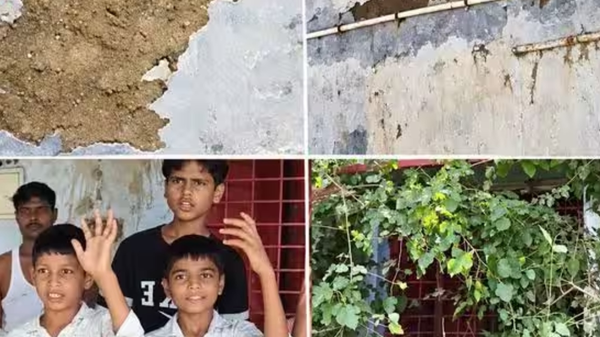 बेसिक शिक्षा मंत्री के इलाके में स्कूल जर्जर, क्लास में बैठने से इनकार; जेन अल्फा का हंगामा