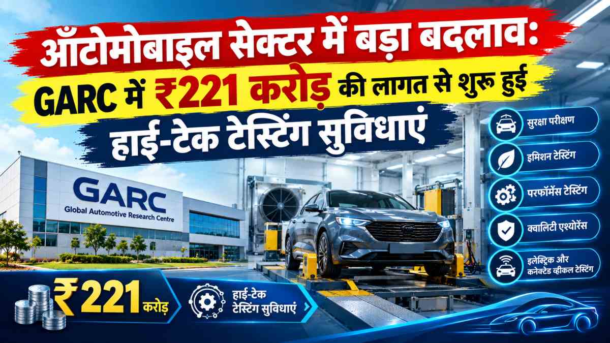 ऑटोमोबाइल सेक्टर में बड़ा बदलाव: GARC में ₹221 करोड़ की लागत से शुरू हुई हाई-टेक टेस्टिंग सुविधाएं