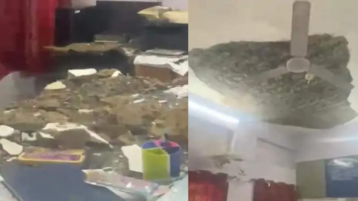 बड़ा हादसा टला : तहसीलदार की कुर्सी पर गिरा छत का प्लास्टर, टेबल-कंप्यूटर क्षतिग्रस्त
