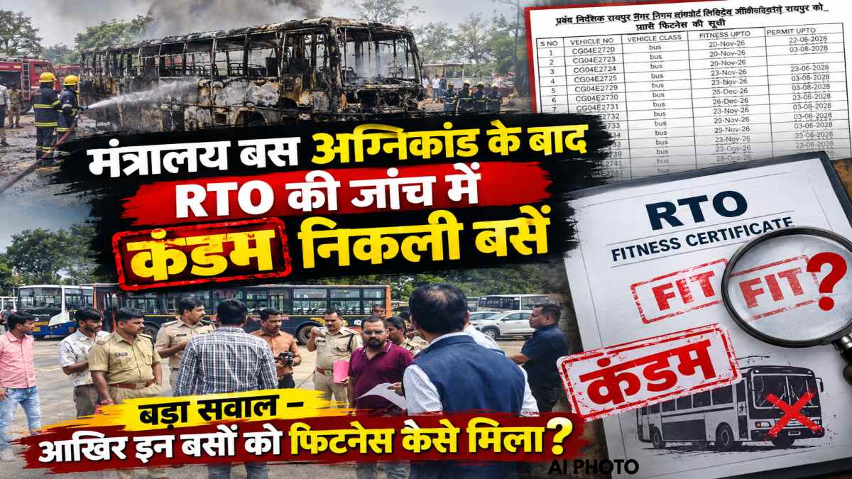 खबर का असर : मंत्रालय बस अग्निकांड के बाद RTO की जांच में कंडम निकली बसें, बड़ा सवाल – आखिर इन बसों को फिटनेस कैसे मिला?