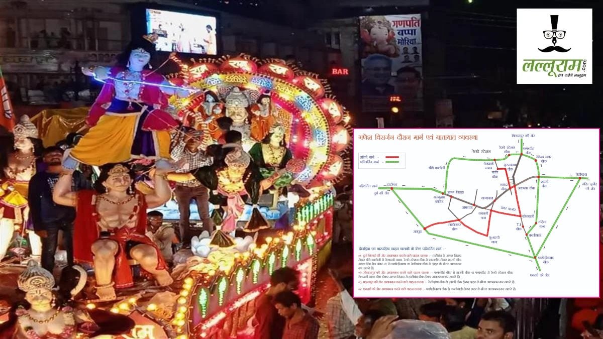 रायपुर गणेश झांकी को लेकर ट्रैफिक डायवर्जन, 28 सितंबर को कई मार्ग रहेंगे प्रतिबंधित, जानें रूट मैप और पार्किंग व्यवस्था