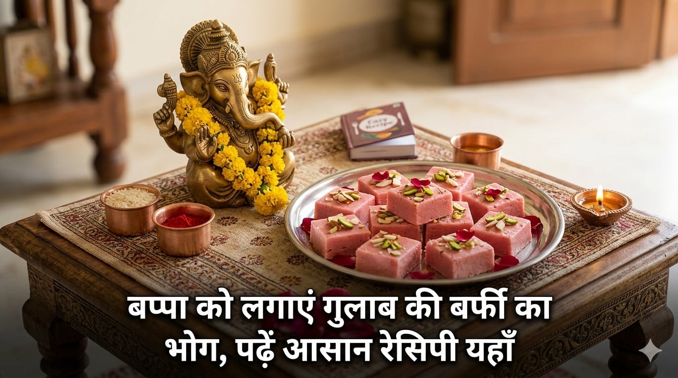 बप्पा को लगाएं गुलाब की बर्फी का भोग, पढ़ें आसान रेसिपी यहाँ
