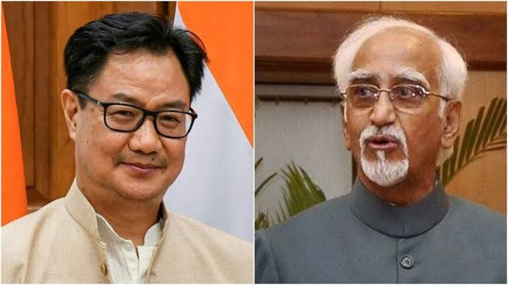 हामिद अंसारी के नेहरू वाले बयान पर BJP हमलावर, रिजिजू बोले- ‘अलगाववादियों पर एक शब्द नहीं’
