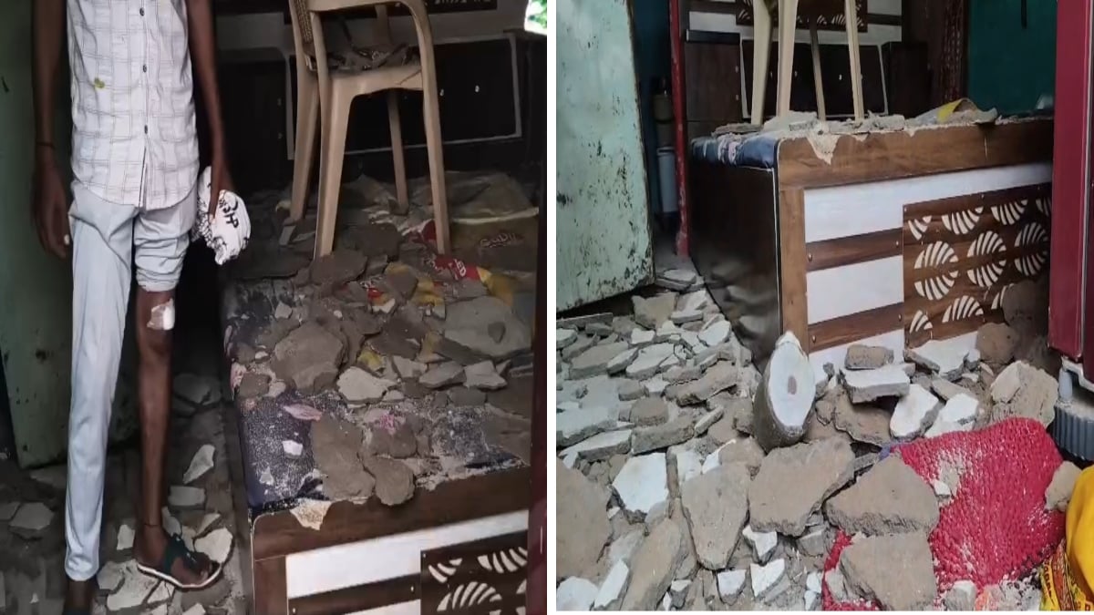 अटल आवास में बड़ा हादसा टला: युवक पर गिरा छत का प्लास्टर, जर्जर इमारत में 300 लोग जिंदगी दांव पर लगाकर रहने को मजबूर
