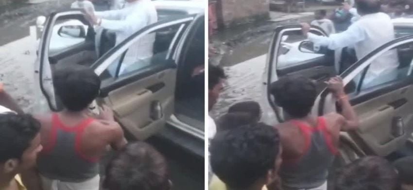 BJP विधायक को ग्रामीणों ने बीच रास्ते घेरा! गाड़ी से उतरने तक की नहीं मिली जगह, पायदान पर लटककर सुननी पड़ी शिकायतें