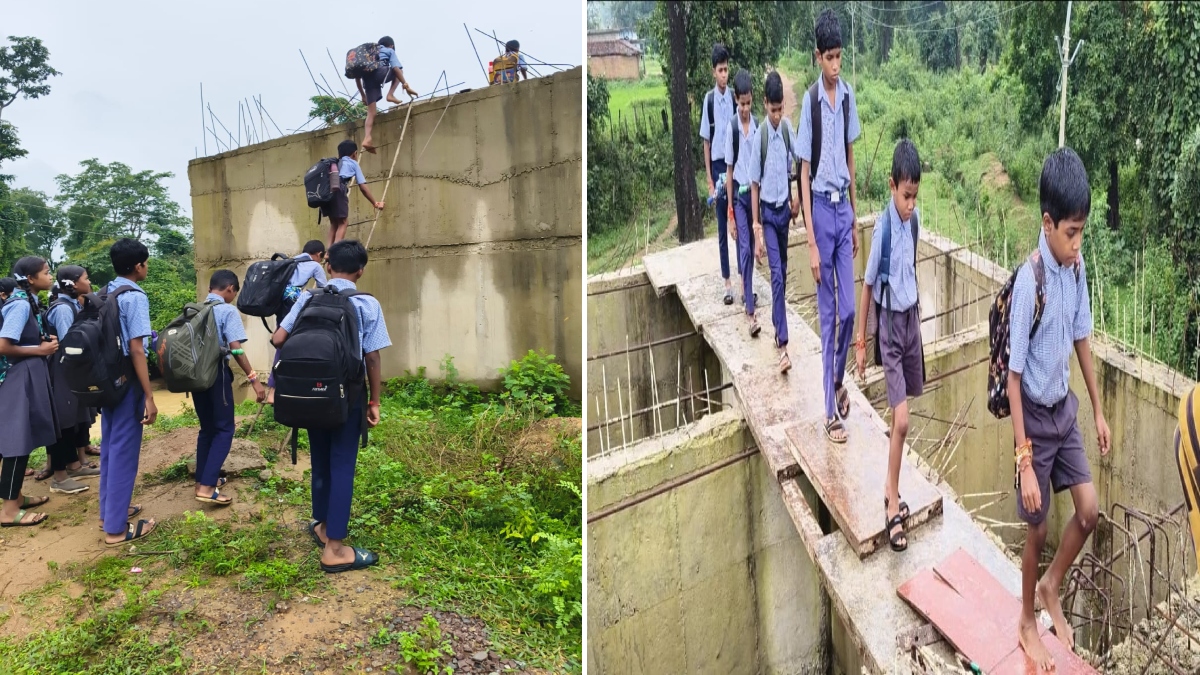 अधूरे पुल से बढ़ी मुश्किलें: जान जोखिम में डालकर बच्चे स्कूल जाने को मजबूर, ग्रामीणों ने दी आंदोलन की चेतावनी