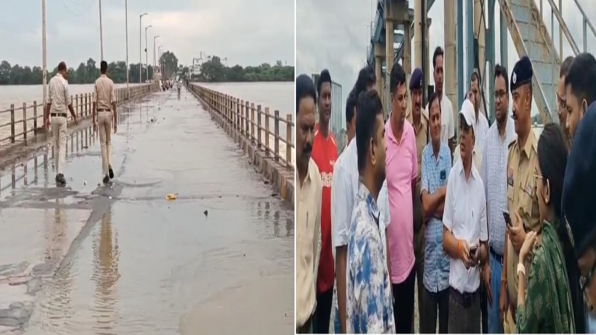 महानदी का बढ़ा जलस्तर: शिवरीनारायण पुल के ऊपर से बह रहा पानी, रूट किया गया डायवर्ट