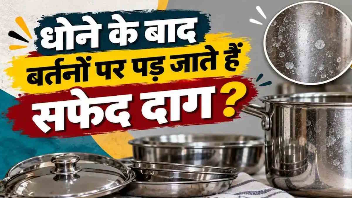 बर्तन सूखते ही क्यों दिखने लगते हैं सफेद दाग? जानें बिना किसी केमिकल के इन्हें चमकाने के आसान उपाय…