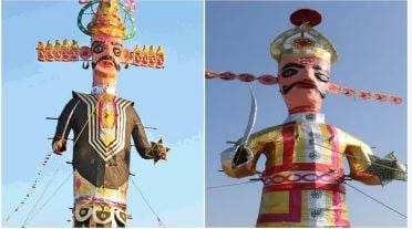 दशहरा से पहले बखेड़ा :100-100 फीट के तीन रावण के पुतले अधूरे छोड़कर ठेकेदार फरार