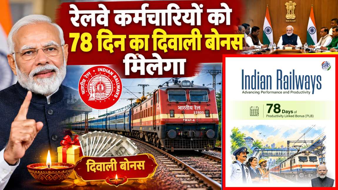 11.40 लाख रेलवे कर्मचारियों को 78 दिन का दिवाली बोनस मिलेगा: दिव्यांगों को अब जन्म से पेंशन, मोदी कैबिनेट के 3 बड़े फैसले