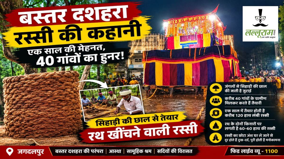 एक साल की मेहनत, 40 गांवों का हुनर! बस्तर दशहरा के रथ की रस्सी की अनोखी कहानी