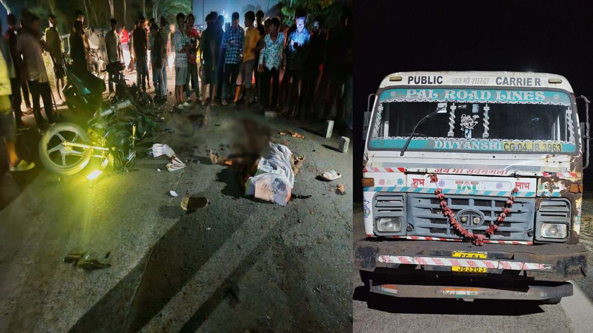 तेज रफ्तार ट्रेलर ने 2 बाइक को रौंदा, एक की मौके पर मौत, 3 घायल, आक्रोशित लोगों ने किया चक्काजाम