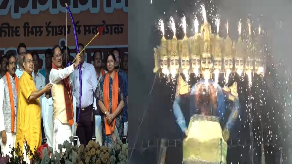 WRS कॉलोनी में 101 फीट के रावण का CM साय ने किया दहन, बोले- सभी के भीतर विराजमान रावण रूपी क्रोध को करना होगा समाप्त