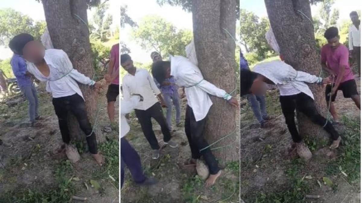 छेड़छाड़ के आरोप में शिक्षक को पेड़ से बांधकर पीटा: वीडियो वायरल, पुलिस कार्रवाई पर उठ रहे सवाल