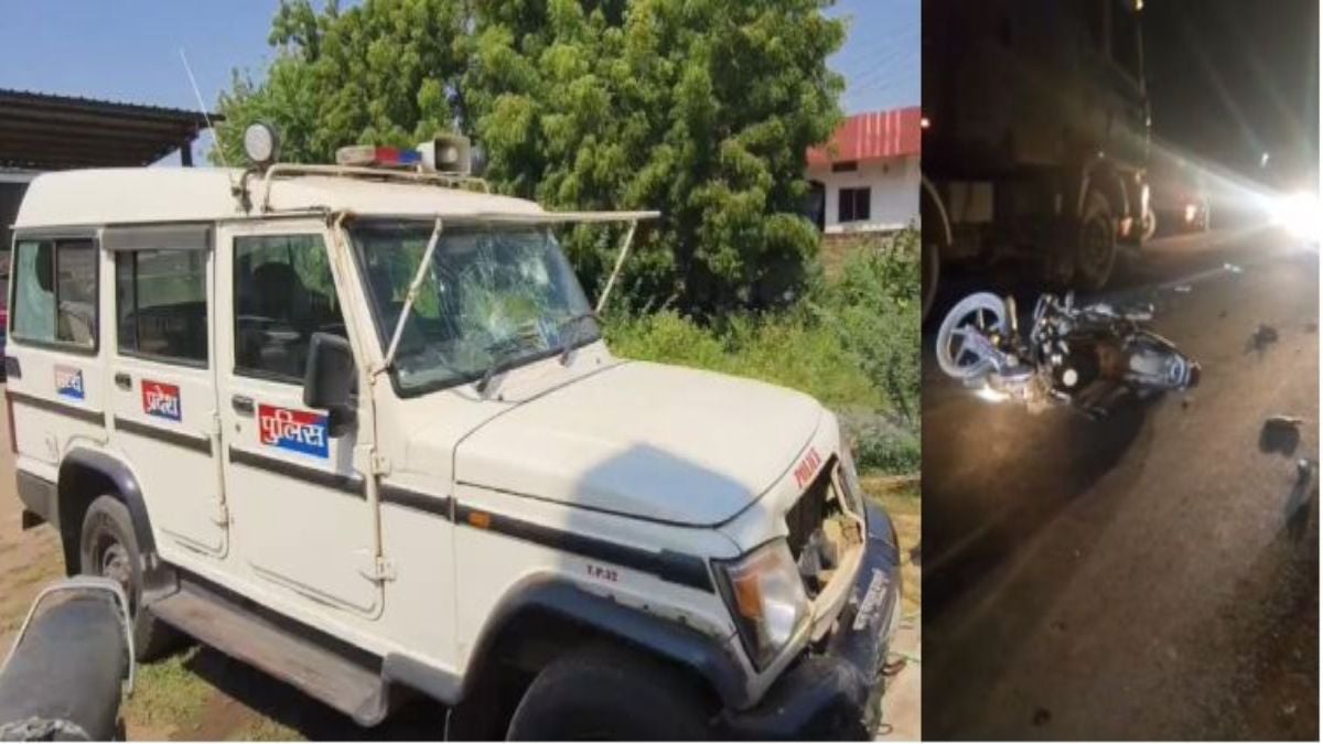 पुलिस वाहन की टक्कर से बाइक सवार एक ही परिवार के 4 लोग घायलः शराब के नशे में वाहन चलाने का आरोप