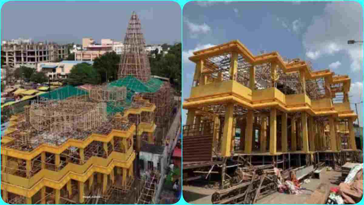 भोपाल में 1.30 करोड़ की लागत से बन रही सोमनाथ मंदिर की झांकी, कोलकाता के 40 कलाकार कर रहे तैयार