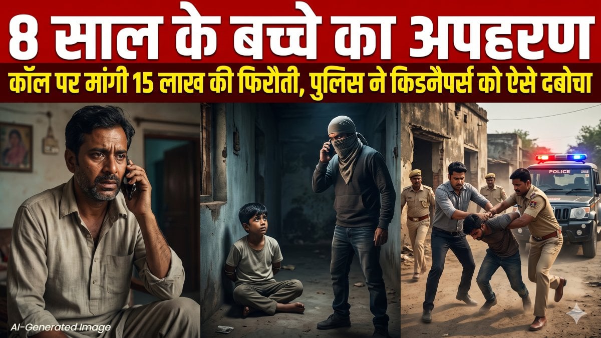 8 साल के बच्चे का अपहरण : कॉल पर मांगी 15 लाख की फिरौती, पुलिस ने किडनैपर्स को ऐसे दबोचा