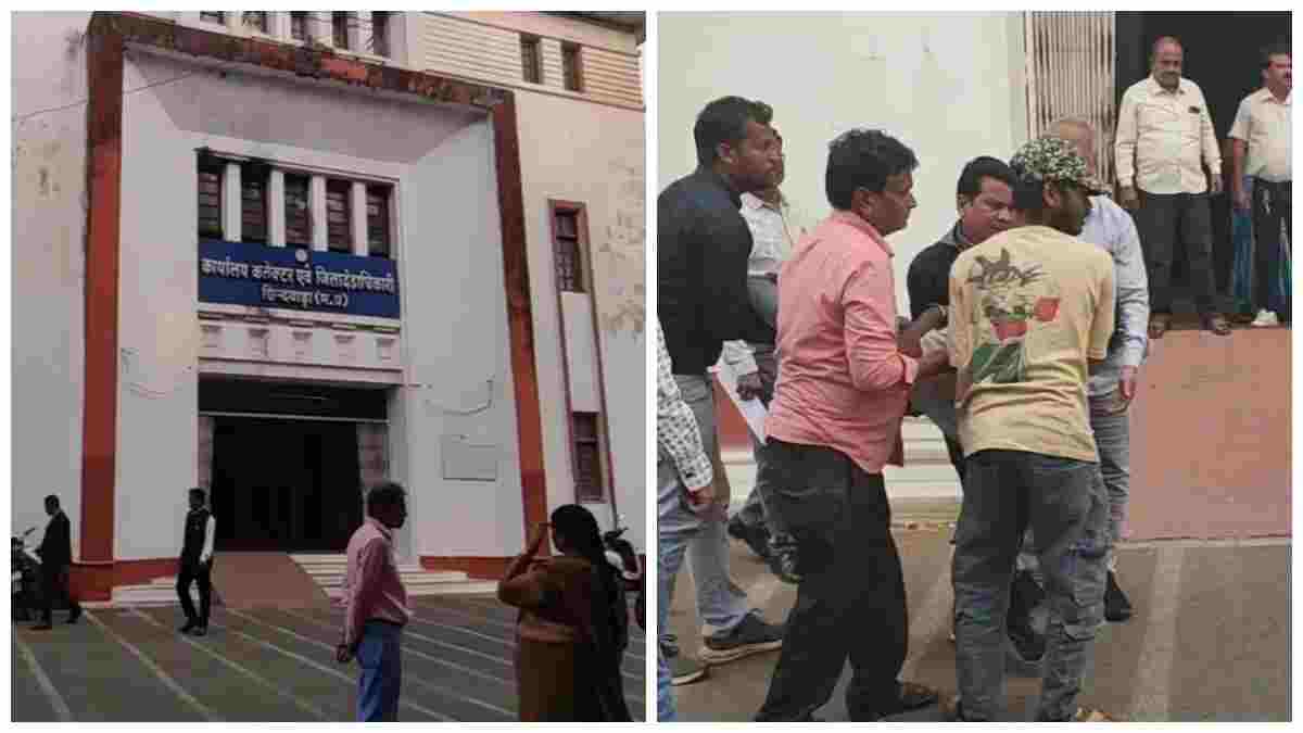 छिंदवाड़ा कलेक्ट्रेट में हादसा: लाइटिंग करते वक्त तीसरी मंजिल से नीचे गिरा श्रमिक, हालत नाजुक