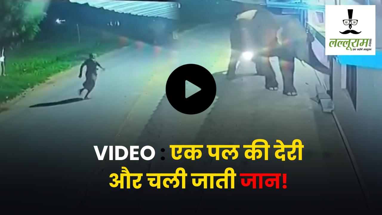 VIDEO : एक पल की देरी और चली जाती जान! घर के बाहर दौड़ते हुए पहुंचा हाथी, बाल-बाल बचा ग्रामीण
