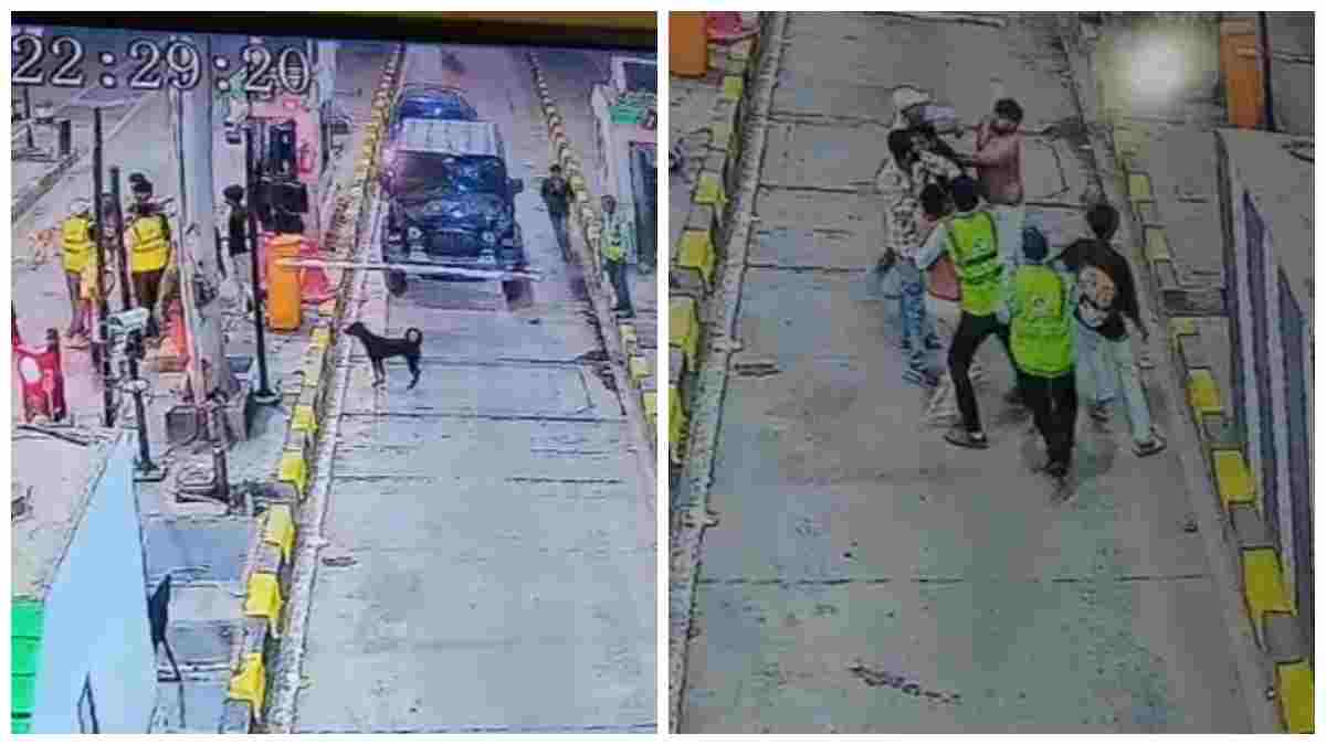 महू-नीमच फोरलेन पर थार सवार युवकों की गुंडागर्दी: टोल कर्मचारियों को दौड़ा-दौड़कर पीटा; CCTV में कैद हुई खौफनाक वारदात