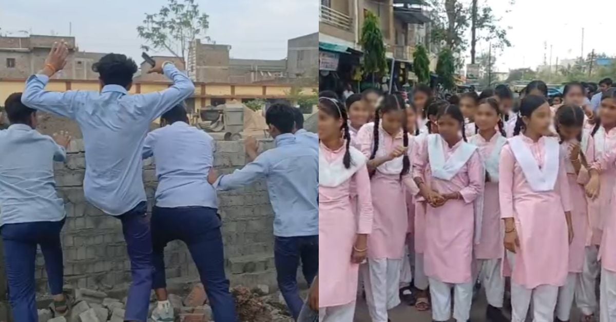 स्कूल की जमीन पर बाउंड्रीवॉल निर्माण को लेकर विवाद: छात्रों ने सड़क पर उतरकर तोड़ी दीवार, करणी सेना ने की जांच की मांग