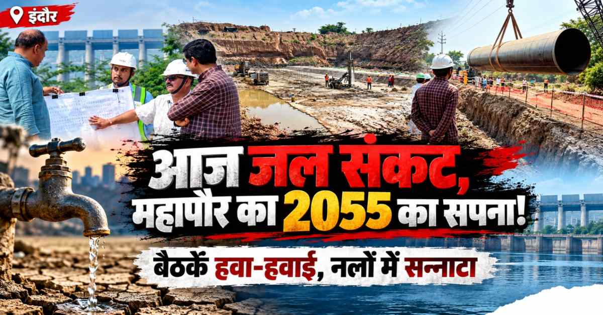 इंदौर में ‘आज जल संकट’ और महापौर चले 2055 का सपना बुनने! बैठकें हवा-हवाई, नलों में सन्नाटा! शहर में पानी पर राजनीति और कहीं पर विधायक नाराज