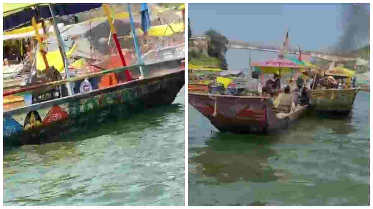 ओंकारेश्वर में बड़ा हादसा टला: नर्मदा में चलती नाव के इंजन में लगी आग, 6 यात्रियों को दूसरी नाव में शिफ्ट कर बचाई जान 