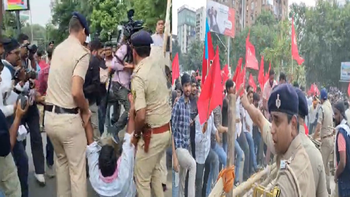 पटना में SIR के खिलाफ वाम दलों का हल्लाबोल, बैरिकेडिंग तोड़ी, पुलिस वाहन की चाबी लेकर भागे