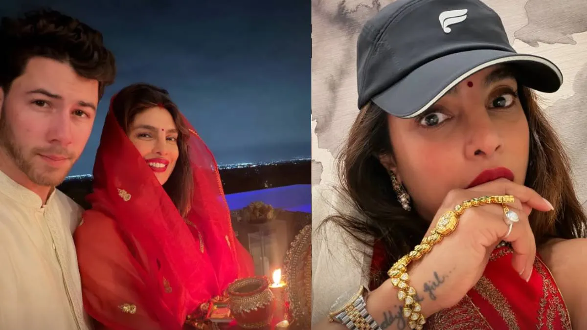 Priyanka Chopra Karwa Chauth: लाल जोड़ा, हाथों में मेहंदी और छलनी… निक जोनस संग दिखीं प्रियंका चोपड़ा, करवाचौथ की तस्वीरें वायरल