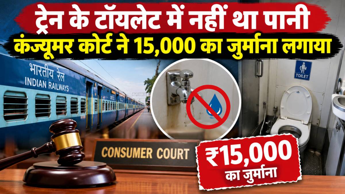ट्रेन के टॉयलेट में पानी नहीं होने पर 15,000 का जुर्मानाः यात्री की शिकायत को रेलवे ने किया इग्नोर, अब कंज्यूमर कोर्ट ने लगाया पेनाल्टी