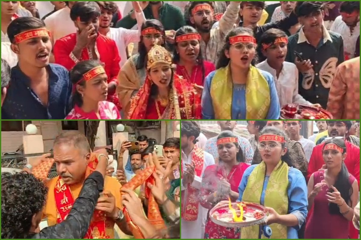 Gen-Z का अनूठा प्रदर्शन: गरबा बंद कराने वाले हिंदू जागरण मंच के पदाधिकारी के घर के बाहर डीजे की धुन पर किया गरबा और आरती