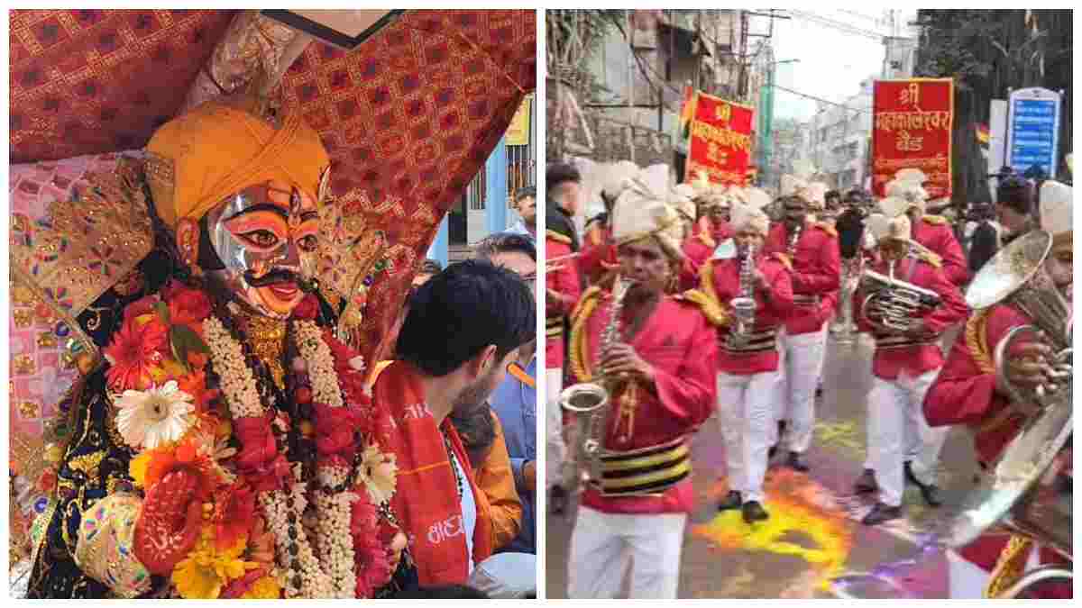 विजयादशमी पर भव्य रूप में निकली बाबा महाकाल की सवारी: पुराने से नए शहर पहुंचकर हुआ शमी वृक्ष पूजन; उमड़ी भक्तों की भारी भीड़