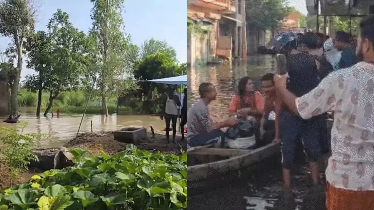 यूपी में 10 नदियां उफान पर, 7 जिले बाढ़ की चपेट में; लेटे हनुमानजी मंदिर जलमग्न