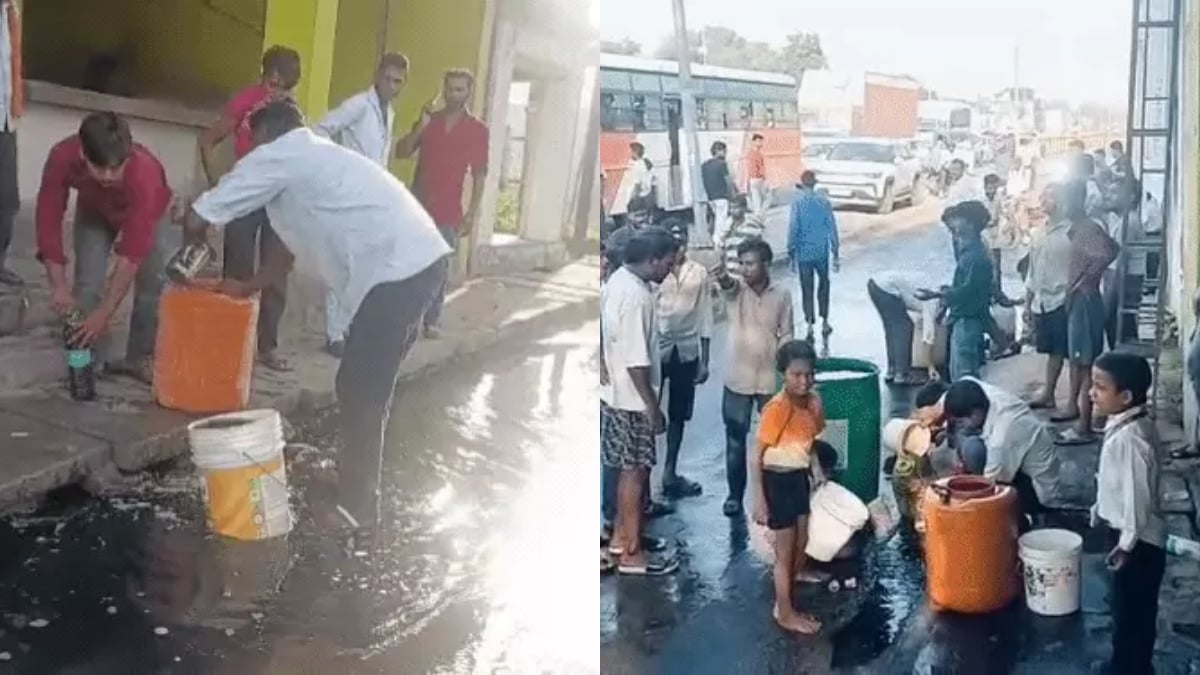 आगरा में डीजल से भरा टैंकर ट्रेलर से टकराया, सड़क पर फैलते ही लूटने की मची होड़
