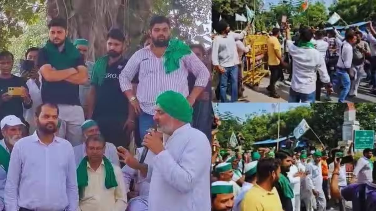 मेरठ में किसानों का हंगामा, बैरियर गिराकर कलेक्ट्रेट पहुंचे; अनिश्चितकालीन आंदोलन की चेतावनी